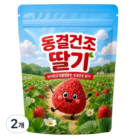 담은재 바삭하고 새콤달콤한 동결건조 딸기, 2개, 300g