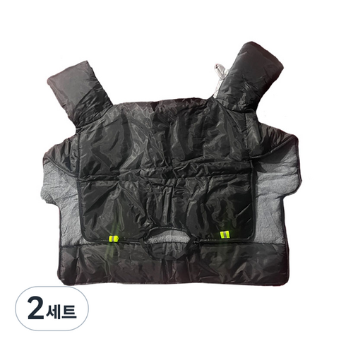 뽀마 오토바이 무릎 바람막이 + 핸들 토시 양쪽 세트, 블랙(융털 랜덤발송), 2세트