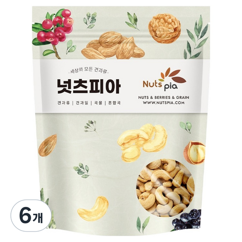 넛츠피아 구운 캐슈넛, 200g, 6개