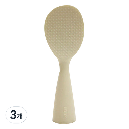 베링 실리콘 셀프스탠딩 주걱, 아이보리, 3개