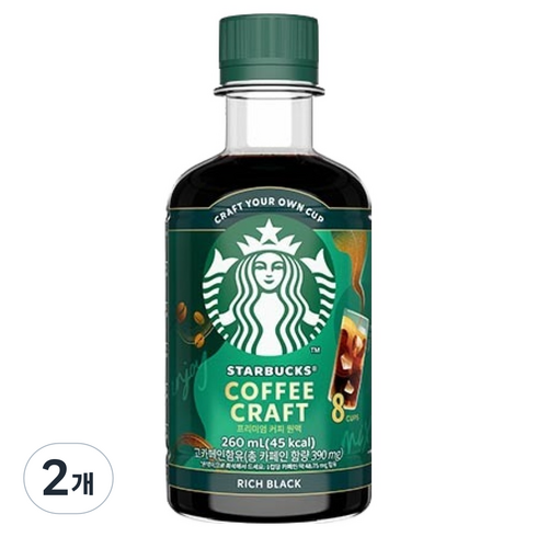 스타벅스 커피 크래프트 리치 블랙, 2개, 1개입, 260ml