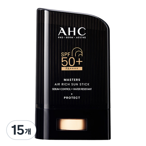 AHC 마스터즈 에어리치 선스틱 SPF50+ PA++++, 14g, 15개