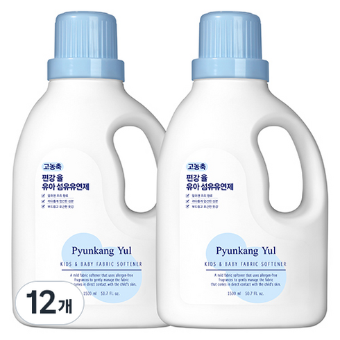 편강율 고농축 유아 섬유유연제 본품, 1.5L, 12개