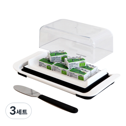 마리슈타이거 버터&치즈 보관용기 + 버터디쉬 나이프, 3세트