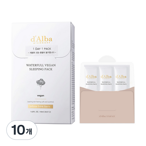 [비건뷰티] 달바 워터풀 슬리핑팩 4ml x 12p + 키트 4ml x 3p, 10개, 48ml