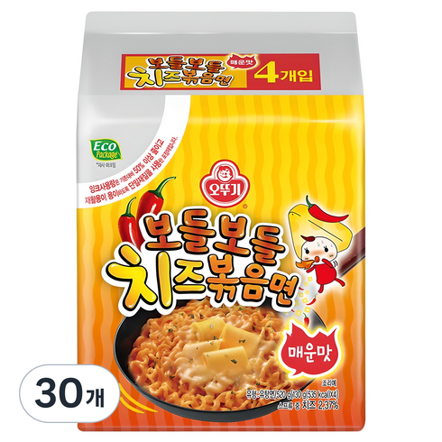 오뚜기 보들보들 치즈볶음면 매운맛 130g, 120개