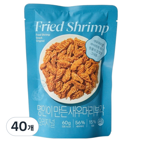 모던하우스 명인이 만든 새우머리부각 오리지날맛, 40개, 60g