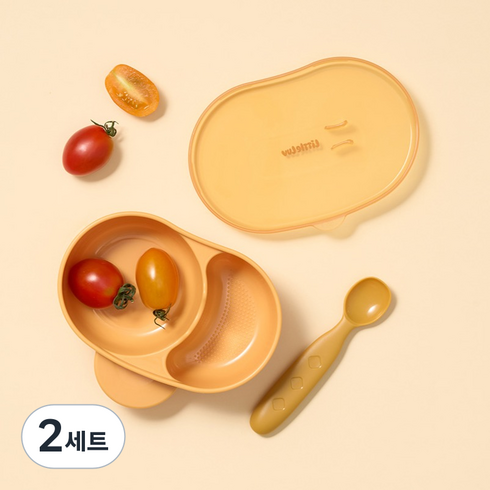 락앤락 리틀럽 휴대용 식기 & 스푼 세트, 옐로우, 2세트