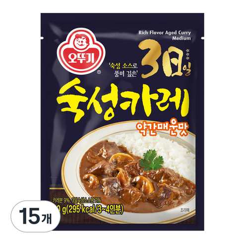 오뚜기 3일 숙성카레 약간매운맛, 80g, 15개