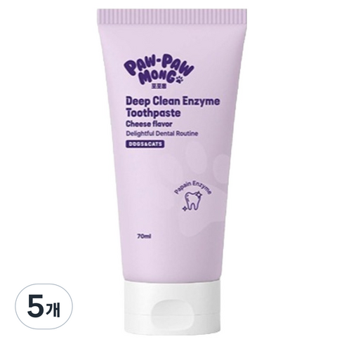 포포몽 반려동물 딥 클린 효소치약 치즈향, 70ml, 1개입, 5개