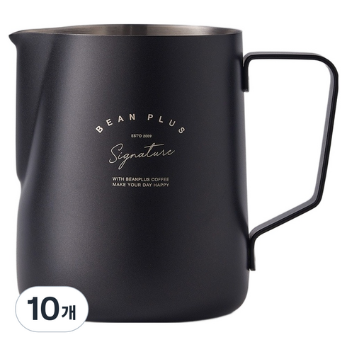 빈플러스 바리스타 라떼아트 스팀피쳐 600ml, 블랙, 10개