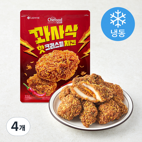 쉐푸드 꽈사삭 핫크리스피 치킨 (냉동), 330g, 4개