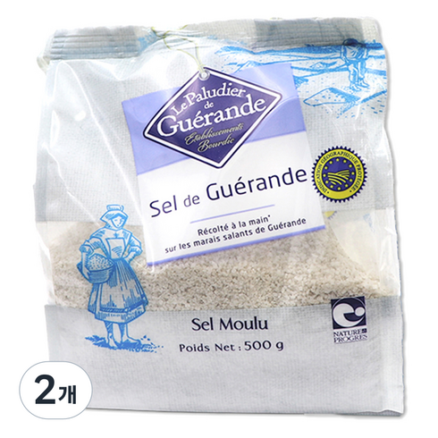 게랑드 가는토판 천일염, 500g, 2개