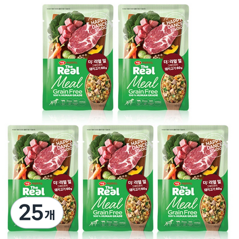 하림펫푸드 전연령 강아지 더리얼 밀 그레인프리 화식사료, 돼지, 60g, 25개