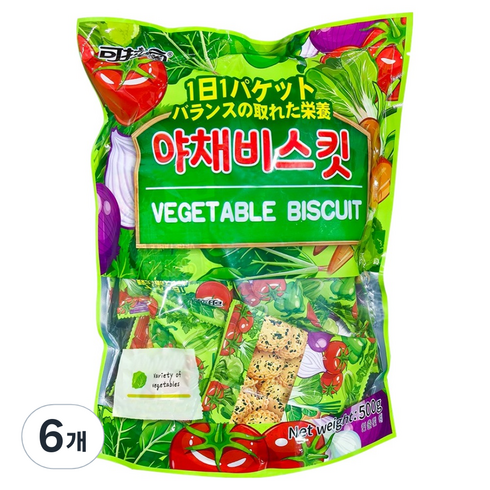 koloo 한진 야채 비스킷, 500g, 6개