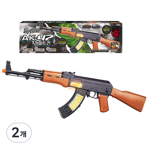 하하컴퍼니 메가포스 AK47 라이트건 전자총 장난감, 2개, 혼합색상