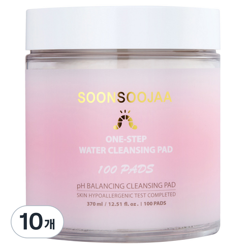 순수자아 원스텝 워터 클렌징 패드 370ml, 100매입, 10개