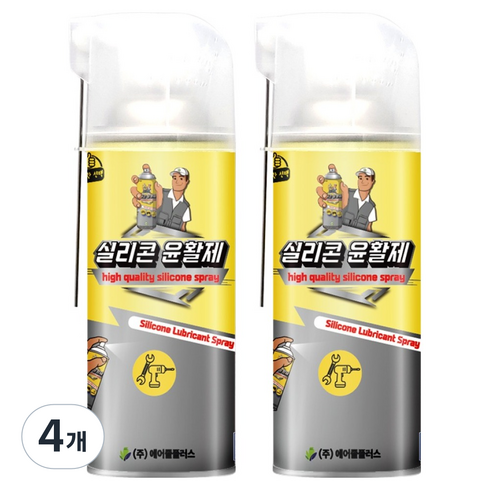 탁월한선택 자동차 실리콘 스프레이 윤활제, 4개, 420ml