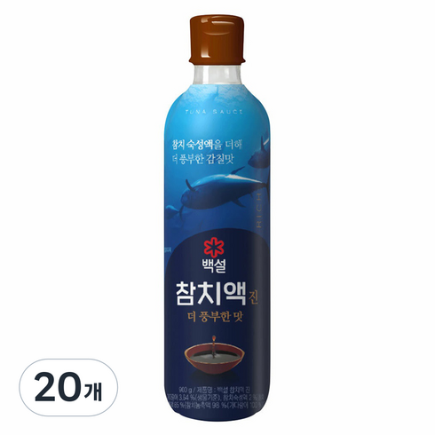 백설 참치액 진, 900g, 20개