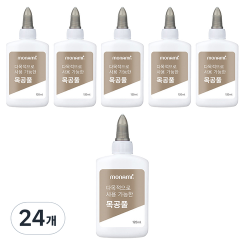 모나미 다목적으로 사용 가능한 목공풀, 120ml, 24개
