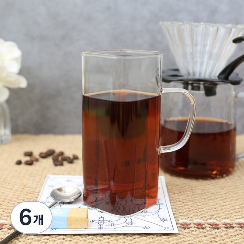 마카 내열 사각머그컵 중 SM-22, 400ml, 6개