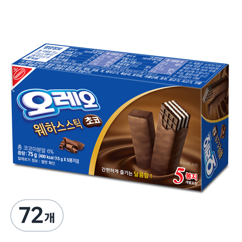 오레오 동서식품 초코웨하스 스틱, 75g, 72개