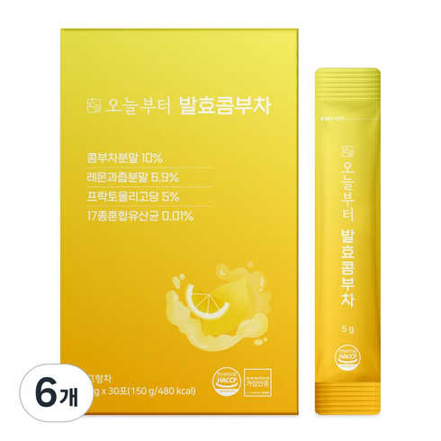 오늘부터 발효콤부차 레몬맛, 5g, 30개입, 6개