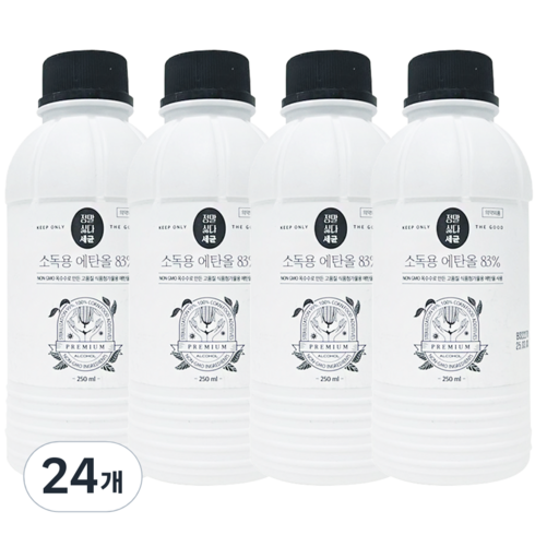 정말싫다 식품첨가물용 소독 에탄올, 24개, 250ml