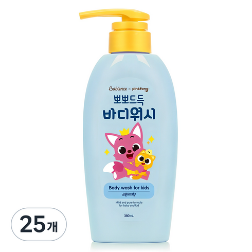 베비언스 핑크퐁 뽀뽀드득 바디워시 스윗피치향, 380ml, 25개