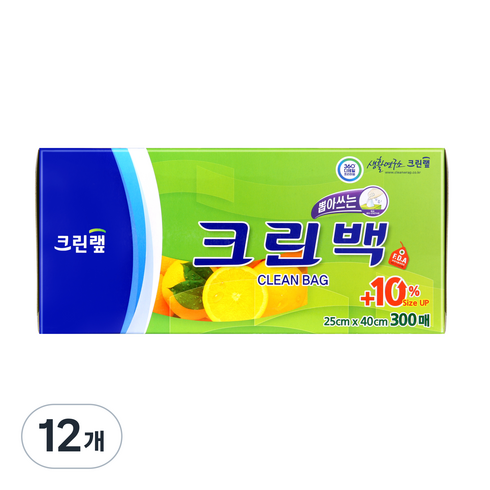 크린랩 크린백 25 x 40 cm, 300개입, 12개