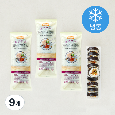 올곧 바바김밥 귀리곤약 유부우엉김밥 (냉동), 230g, 9개