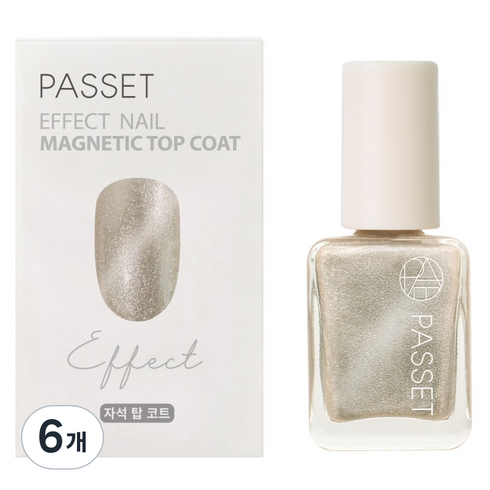 파셋 이펙트 네일 마그네틱 탑 코트, 6개, 8ml