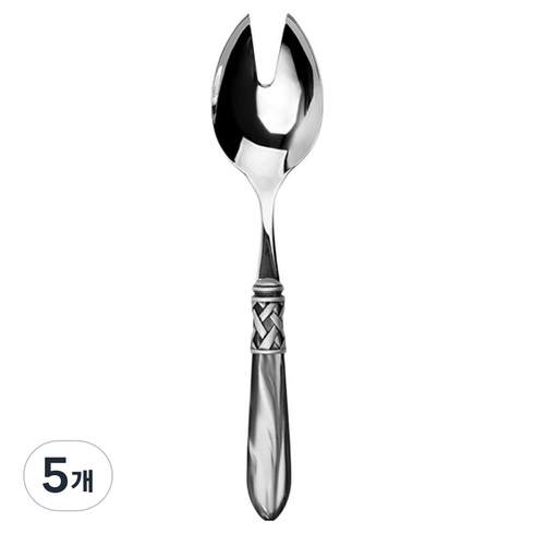 까사부가티 알라딘 장식링 무광 샐러드포크 24 x 5 cm, 그레이, 5개