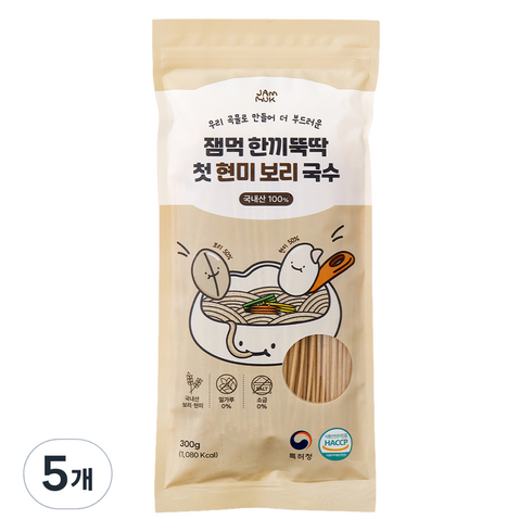 잼먹 한끼뚝딱 첫 현미 보리 아기국수, 300g, 5개