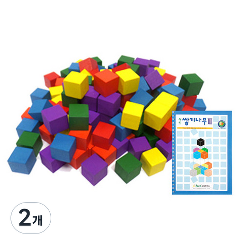 가베가족 칼라쌓기나무 3단계 세트, 빨, 주, 노, 초, 파, 보, 2개