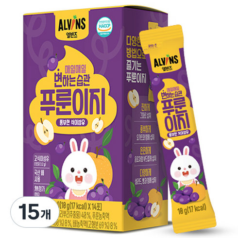 엘빈즈 매일매일 변하는 습관 푸룬이지 14p, 10g, 14개입, 15개