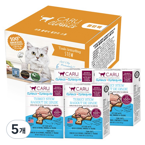 카루펫푸드 전연령 고양이 클래식 스튜, 칠면조, 624g, 5개