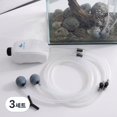 모비딕 저소음 2구 기포발생기 MO-S2 + 에어호스 패키지, 3세트