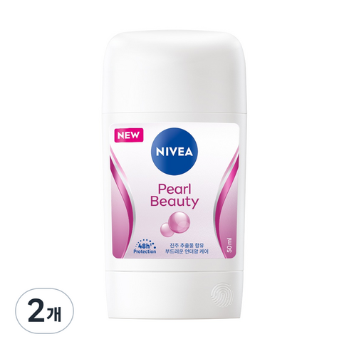 니베아 펄 앤 뷰티 데오드란트 스틱, 50ml, 2개