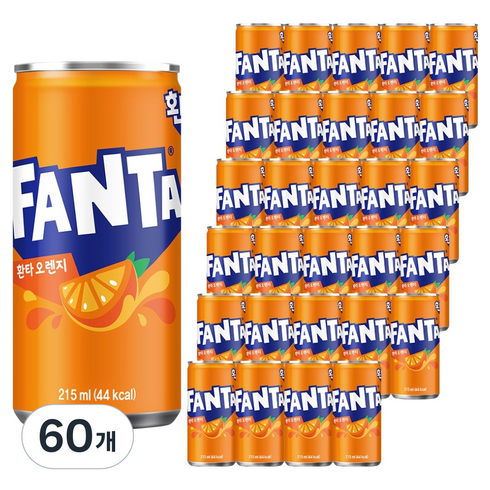 환타 오렌지 탄산음료, 215ml, 60개
