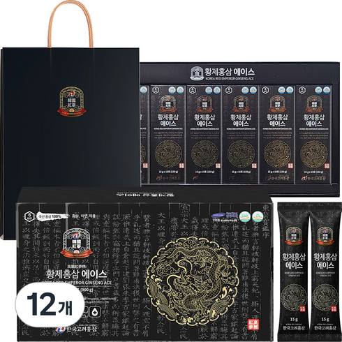 한국고려홍삼 황제홍삼 에이스 10p + 쇼핑백, 150g, 12개