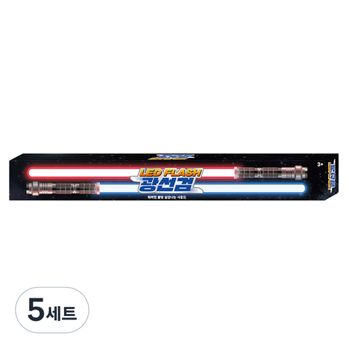 키드존 LED 플래시 광선검 장난감, 혼합색상, 5세트