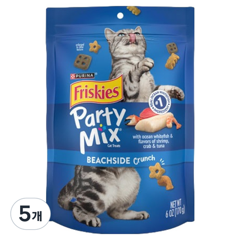 파티믹스 고양이 간식, 비치 사이드, 170g, 5개