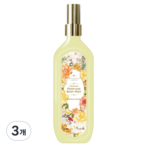 올가힐링스 new 프레스티지 퍼퓸 바디 미스트 유러피안 가든, 3개, 100ml