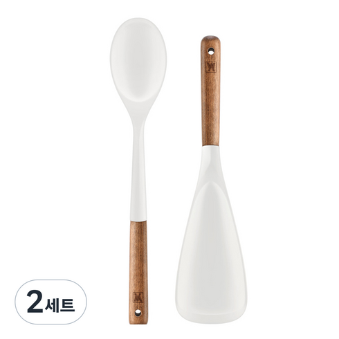 바겐슈타이거 플렉시벨 플래티넘 실리콘 키친툴 2종세트, 볶음스푼 + 멀티스푼, 화이트, 2세트