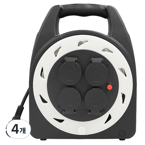 TGIC 케이블 릴 4구 1.0SQ XS-XPH2-1, 20m, 블랙화이트, 4개