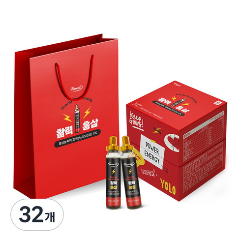 퍼니트 활력홍삼 부스터샷 건강음료 + 쇼핑백, 20ml, 32개