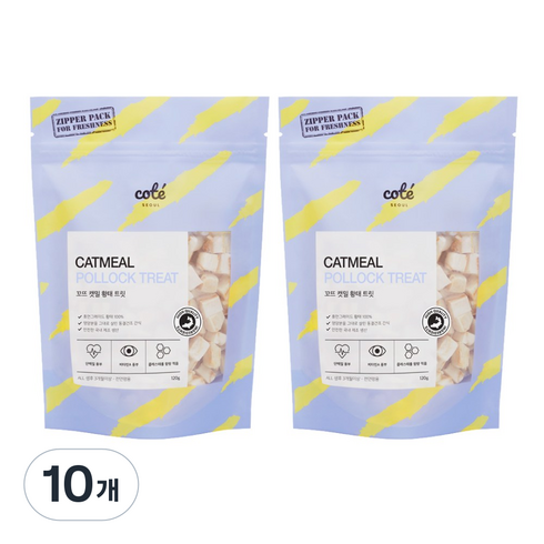 꼬뜨 캣밀 트릿 고양이 동결건조 간식, 황태, 120g, 10개