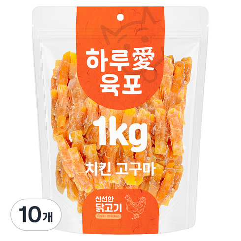 하루애 강아지 육포, 1kg, 10개, 치킨고구마