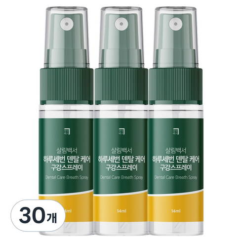 살림백서 하루세번 덴탈케어 구강 스프레이, 14ml, 30개